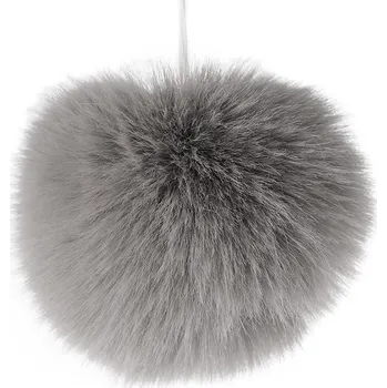 Stoklasa Kožešinová bambule s poutkem 12 cm 5 šedá