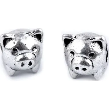 Korálek Korálek kovový - prasátko 6x7 mm