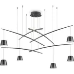 LED Závěsné svítidlo Ideal Lux Fish SP6 nero 196992 černé 160cm