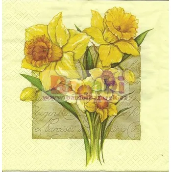 Papírový ubrousek Třívrstvý ubrousek na decoupage - narcisy