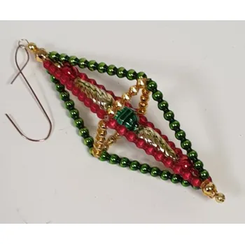 Vánoční ozdoba Vánoční 3D ozdoba DVOJJEHLAN - barva zelená/červená/zlatá