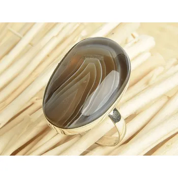 Prsten Achát prsten nepravidelný tvar vel.54 Ag 925/1000 6,2g