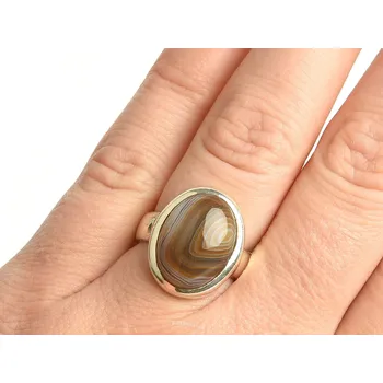 Prsten Achát prsten oválný vel.53 Ag 925/1000 8,1g