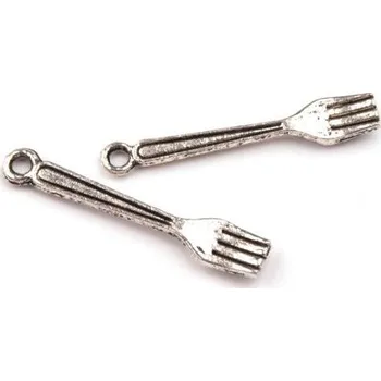 Materiál na výrobu šperku Přívěsek kovový - příbor - VIDLIČKA 5x22mm