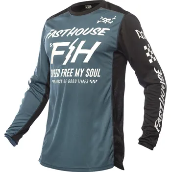 Moto dres Fasthouse Grindhouse Slammer Jersey Blue Black Velikost: M