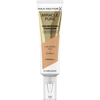 Max Factor Miracle Pure Skin-Improving dlouhotrvající hydratační make-up SPF30 30 ml, 45 Warm Almond