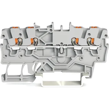 modulární přístroj a rozvaděč WAGO Svorka 2200-1401 4vodičová průchozí s ovládacím tlačítkem 1 mm², šedá 2200-1401