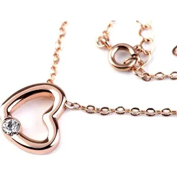 Náhrdelník Náhrdelník - srdíčko s broušeným kamínkem