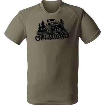 Funkční tričko Friendly and travel club - olivová