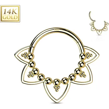 Piercing Šperky4U Zlatý piercing - segment kruh, Au 585/1000 - ZL01230-YG