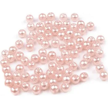 Korálek Plastové voskové perly - růžová světlá > Ø5mm (10g)