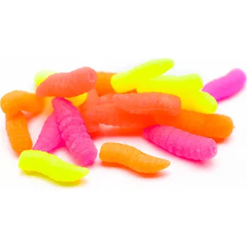 Umělá nástraha Enterprise Tackle Enterprise červi, patentky - Moučný červ fluo mix 20ks