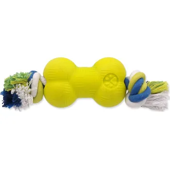 Hračka pro psa Hračka DOG FANTASY guma - Strong Foam kost s provazem 8,8cm