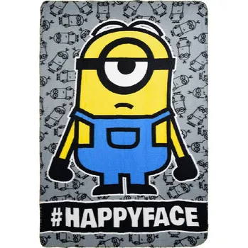 Dětská deka SUN CITY Fleecová / fleece deka Mimoni Happyface 100x150