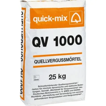 malta QUICK-MIX QV 1000-1, QV 1000-4, QV 1000-8 do&nbsp;20 mm 25 Kg rychletvrdnoucí zálivková malta