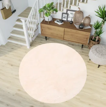 Koberec Chemex Kulatý plyšový koberec BEST - KRÉMOVÝ Průměr koberce: 130 cm