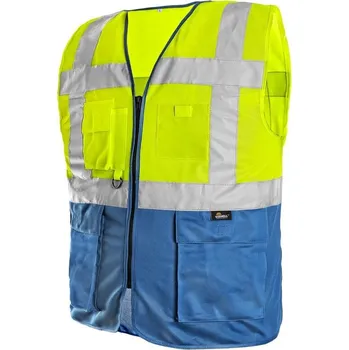 reflexní vesta CANIS BOLTON / Reflexní vesta - žlutá/modrá M