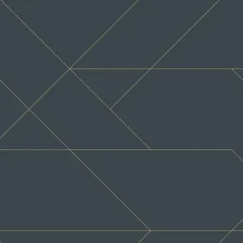 Tapeta Tmavě modrá vliesová tapeta se zlatými liniemi 139213, Art Deco, Esta