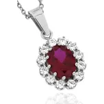 Zlatnictví U Kostela Stříbrný přívěsek s červeným kamínkem 121 687911735