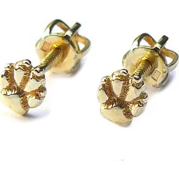 Náušnice Zlaté náušnice tlapka - NŠ1334 - žluté zlato (Náušnice tlapky ve žlutém zlatě)