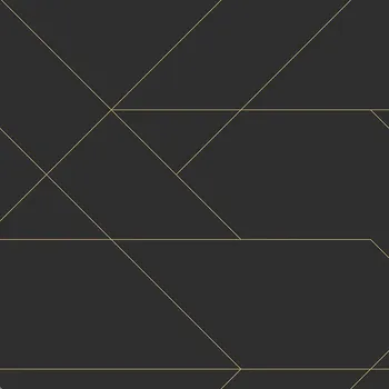 Tapeta Černá vliesová tapeta se zlatými liniemi 139144, Black & White, Esta