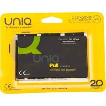 Kondom Uniq Pull Condoms with Straps No Latex 3 pack