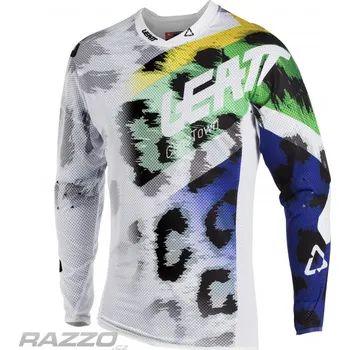 cyklistický dres Pánský MX dres LEATT GPX 5.5 UltraWeld Jersey Leopard XL