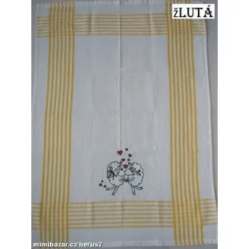 Utěrka UTĚRKA velikonoční vafle ovečka LOVE Žlutá