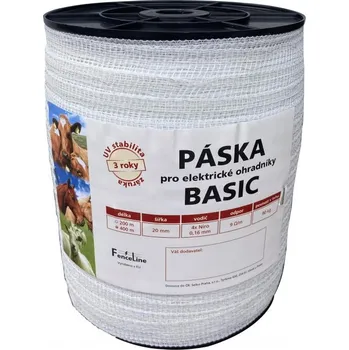 Ohradník Páska pro elektrický ohradník 20mm, 4x0,16 mm Niro - více variant Varianta: 4x0,16 mm Niro, bílá, 400 m
