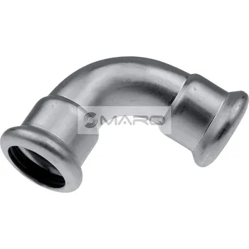 rozdělovač topení KAN-therm Inox Koleno nerezové lisovací 90° pro pitnou vodu, topení A/A 76 mm, profil "M", 1609068125