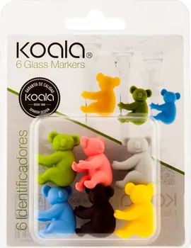 KOALA Silikonové rozlišovače na skleničky koala set 6 ks