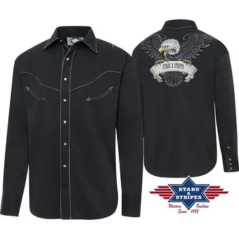 Pánská košile Stars & Stripes Pánská košile "BLACK EAGLE" Barva: Černá, Velikost: XXXL, Pohlaví: Muži