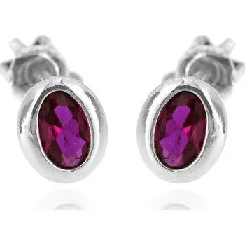 Náušnice Zlatnictví U Kostela Stříbrné náušnice červené oválky 304č 688820658