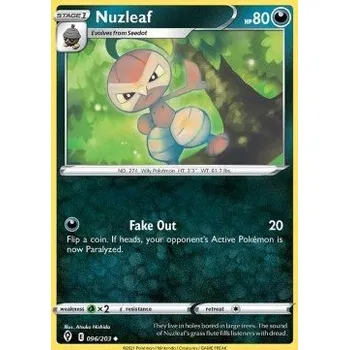 Sběratelská karetní hra Pokémon EVS 096/203 Nuzleaf - Evolving Skies Stav: Near Mint, Verze: REVERSE HOLO