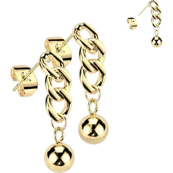 Náušnice Steel Edge Ocelové visací náušnice SESE4245 Barva: Zlatá