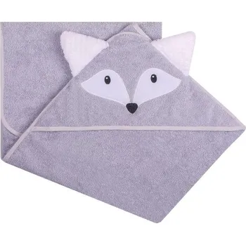 Dětská osuška s kapucí 120 x 100 cm Liška šedá