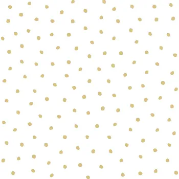 Tapeta Bílá vliesová tapeta se zlatými puntíky 138937, Little Bandits, Black & White, Esta