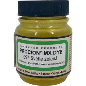 Speciální výtvarná barva Jacquard Reaktivní barvy na batikování Procion MX 19g světlá zelená 097