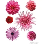 Samolepka / samolepící dekorace na zeď F 0406, Růžové květy, AG Design