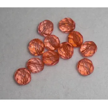 Korálek Korálky broušené/ohňovky - červenooranžová > Ø10mm (250 gramů)