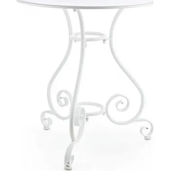 Zahradní stůl BIZZOTTO kulatý zahradní stůl ETIENNE bílý ø70 cm 0802382