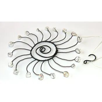 Dekorativní svítidlo JoyKa Drátkované Slunce s perleťovými korálky - Zářící Světelná harmonie, Hravá energie, Rozsvitťe si, Sluníčko i doma 3473 (Česká výroba, co kus - to originál :))