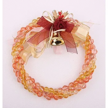 Vánoční dekorace Vánoční korálkový věnec Ø 18cm - růžová/losová