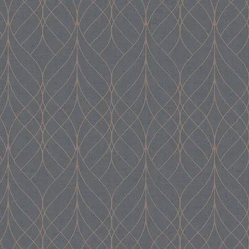 Tapeta Černá geometrická vliesová tapeta na zeď, M41999D, Adéle, Ugépa