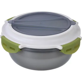 Dóza na potraviny Jídlonosič , kulatý, s vidličkou/lžící, 1,2 lit., 21,1x9,7 cm