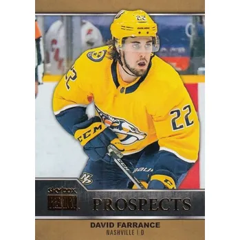 Karetní hra insert RC karta DAVID FARRANCE 21-22 Metal Universe Skybox Premium Prospects číslo PP-22