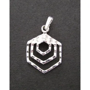 Přívěsek Šestiúhelníky - stříbrný přívěsek