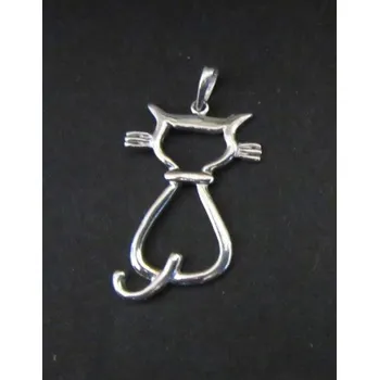 Přívěsek Sedící kočka - přívěsek ze stříbra