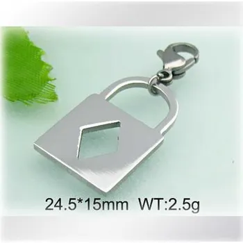 Přívěsek Zámek s kosočtvercem - ocelový přívěsek