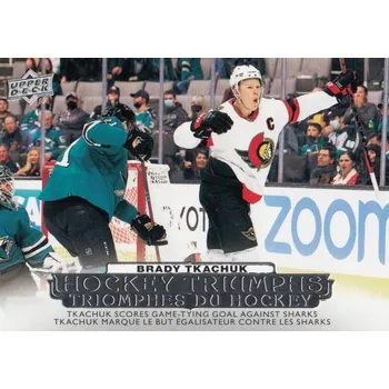 Karetní hra insert karta BRADY TKACHUK 22-23 Tim Hortons Hockey Triumphs číslo HT-7